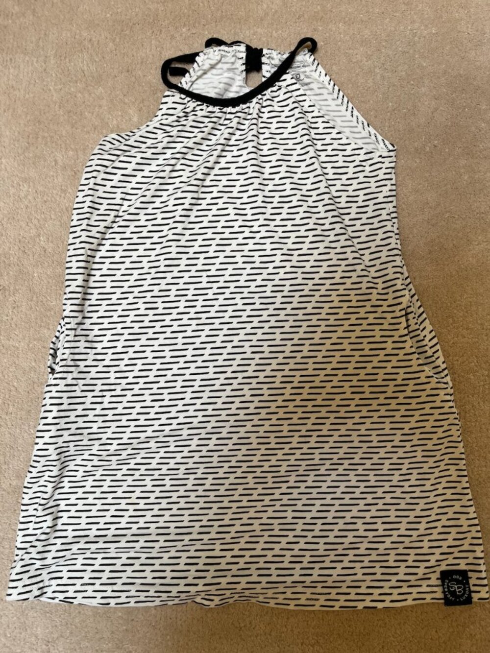 Sweet Bamboo Dress with Pockets - Black and White Dashes - 6Y